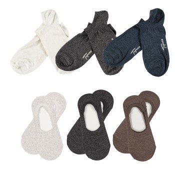 Topeco 6-pack Men Bamboo Mix Sneaker And No Show Sock