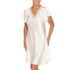 Lady Avenue Pure Silk Nightgown With Lace