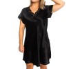 Lady Avenue Pure Silk Nightgown With Lace
