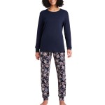 Schiesser Feminine Floral Comfort Pyjama w. Cuffs