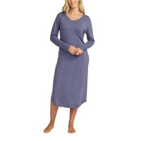 Damella Bamboo Plain Long Sleeve Nightdress 