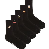 5-Pack Frank Dandy Embroidered Bamboo Socks