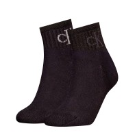 2-Pack Calvin Klein Glossy Rib Quarter Socks