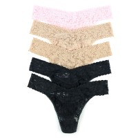 5-Pack Hanky Panky Signature Lace Original Rise Thongs 5-Pack Hanky Panky Signature Lace Original Rise Thongs