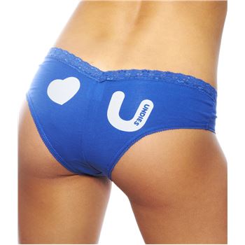 Flirty Undies Lace Tanga Heart Navy
