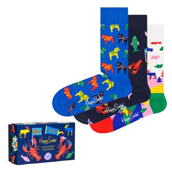 3-Pack Happy Socks Swedish Edition Gift Box