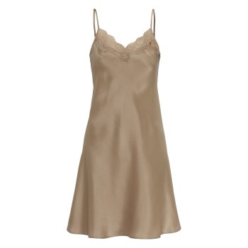 Damella Woven Silk Plain Lace Nightdress 