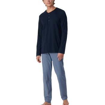 Schiesser Long Fine Interlock Collar Pyjamas  