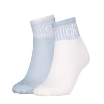2-Pack Calvin Klein Glossy Rib Quarter Socks