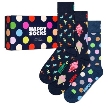 3-Pack Happy Socks Navy Socks Gift Box