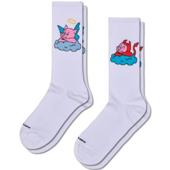 2-Pack Happy Socks Good Pig Bad Pig Sneaker Sock
