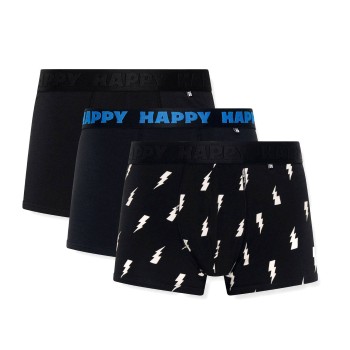 3-Pack Happy Socks Black And White Boxershorts