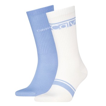 2-Pack Calvin Klein Cotton Logo Stripe Crew Socks