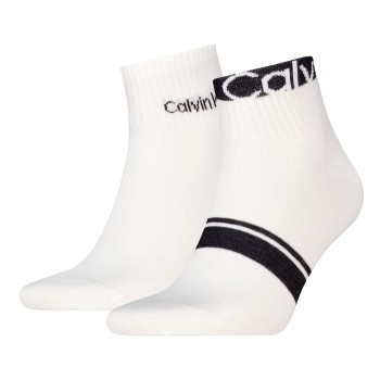 2-Pack Calvin Klein Cotton Logo Stripe Ankle Socks