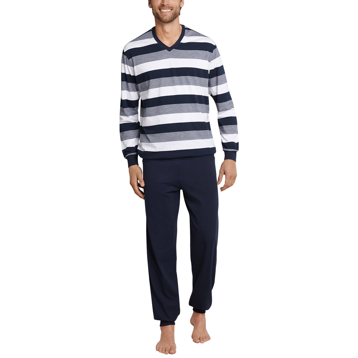 Schiesser Day and Night Long Pyjama With Cuffs