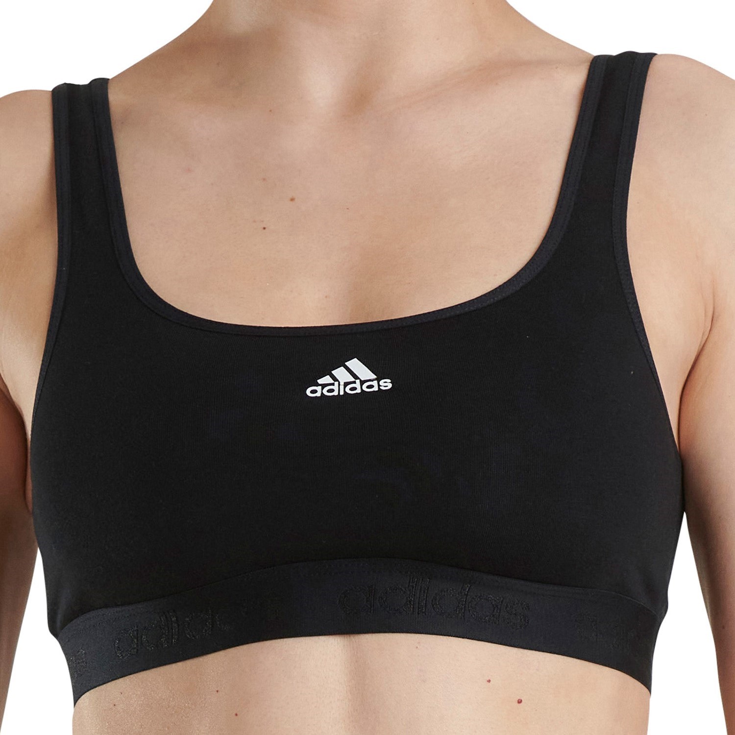 Adidas Solid Cotton Crop Bra