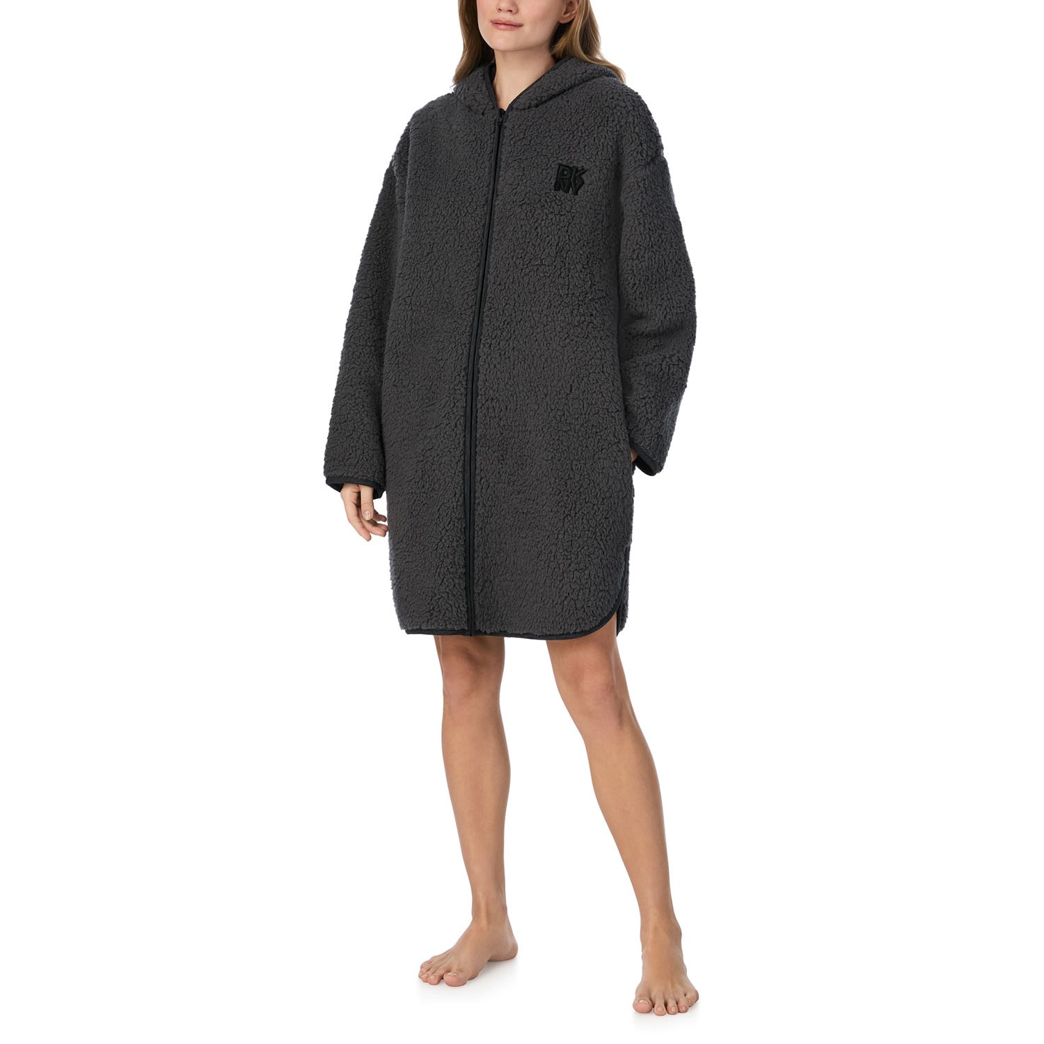 DKNY Chill In Style Hooded Zipe Robe