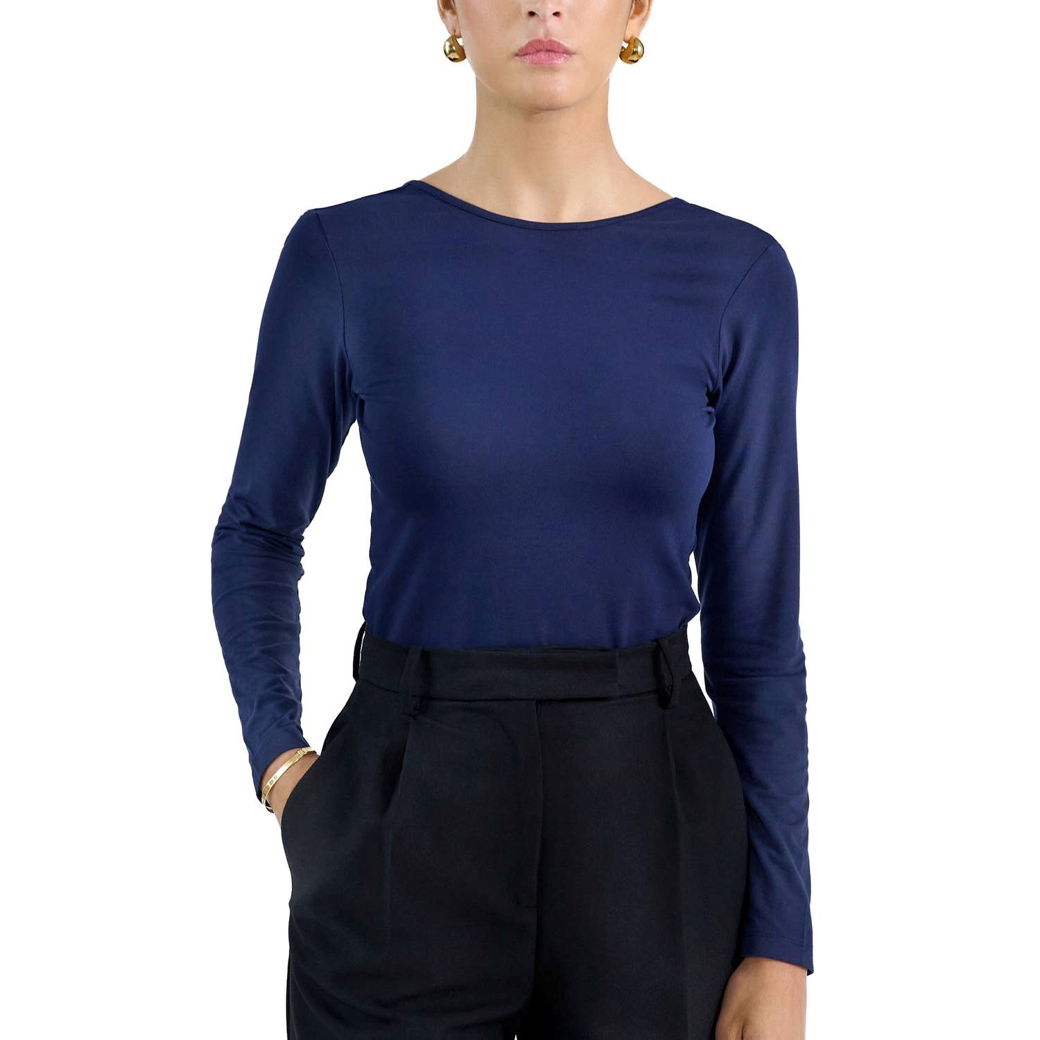 Bread and Boxers Long Sleeve Scoop Back Shirt