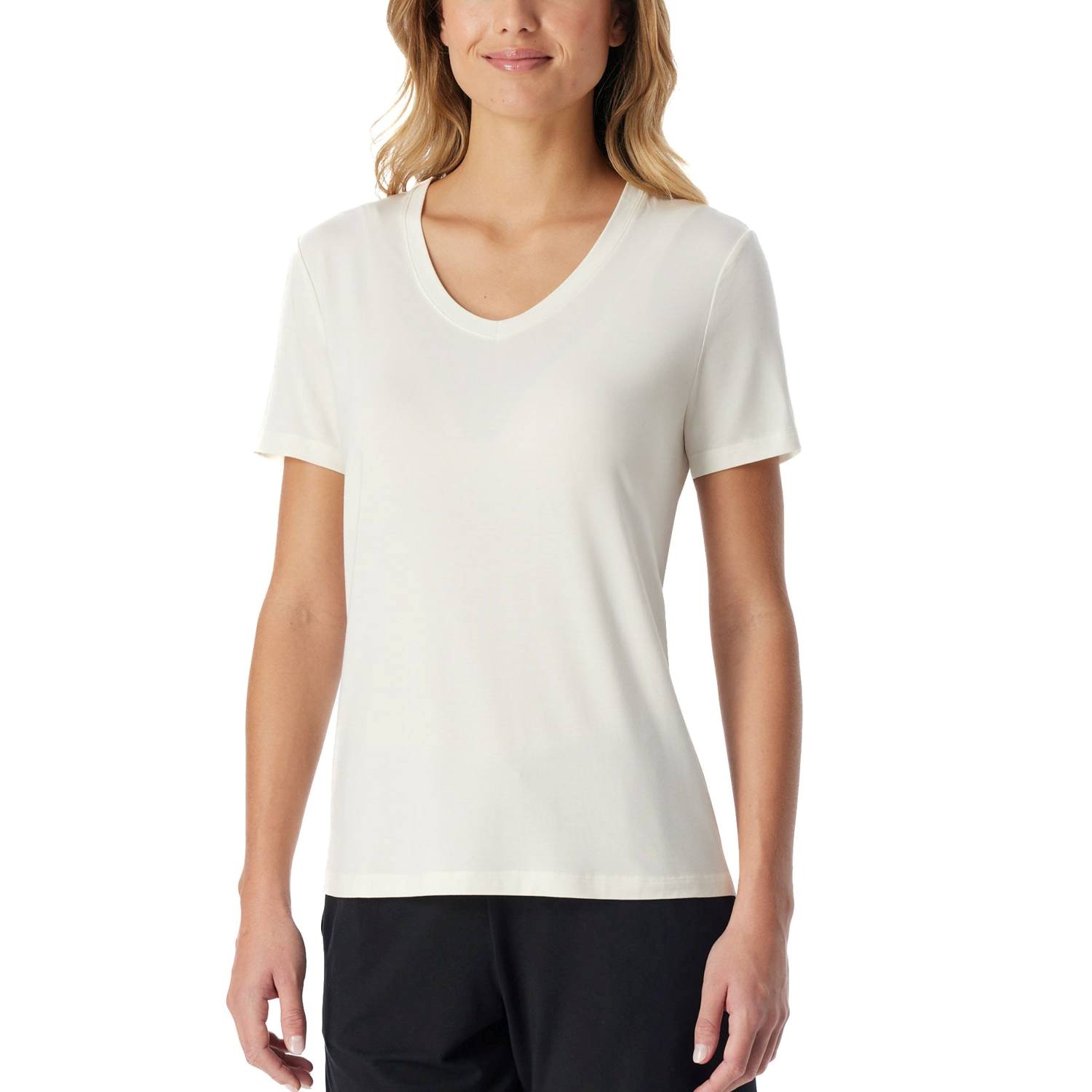 Schiesser Women Mix and Relax V-neck T-Shirt